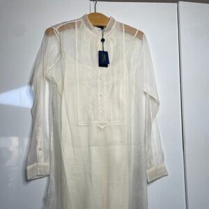 Polo Ralph Lauren Sheer Long-Sleeve Tunic Blouse - Size S